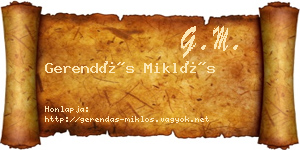 Gerendás Miklós névjegykártya