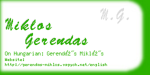 miklos gerendas business card
